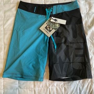 DUNKELVOLK Black and Blue Swim Shorts Size 30/40